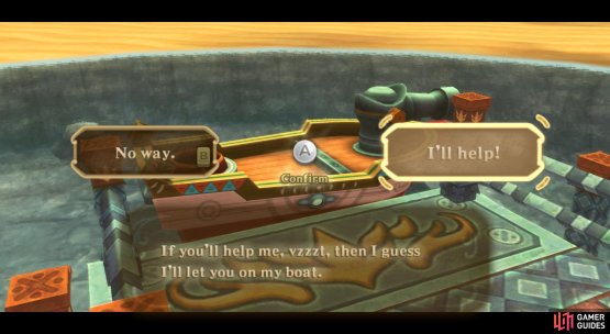 With the Timeshift-powered boat, you can travel through the past version of the sand sea.