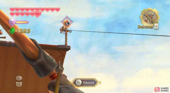 Shoot an arrow at the eye switch.