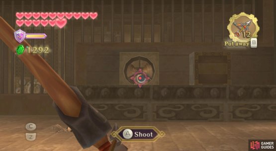 Step on the pressure switch and shoot another arrow through the gap.