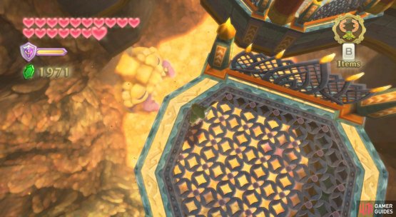 You want to leap towards the statue with its eyes closed.