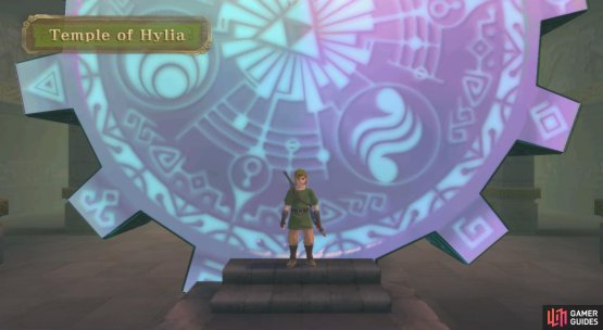 On the other side of the gate, you’ll arive at the Temple of Hylia.