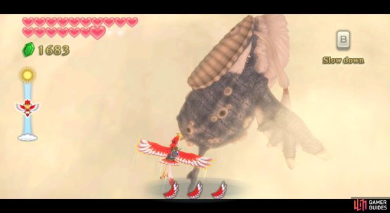 Catch up to Levias, then dive onto his back.