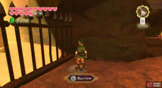 Skilfully evade the guards until you reach this digging spot.