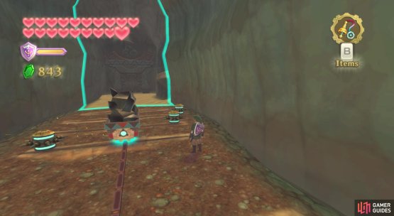 Towards the end, there are some nasty Blade Traps. Avoid going past them when they&rsquo;re trapped by the mine cart.