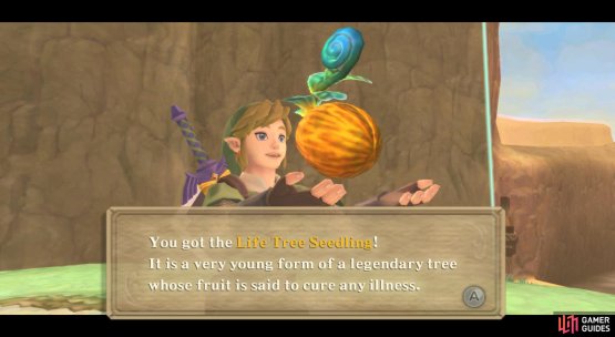 Trigger the stone and then dig up the nearby sprout from the ground.