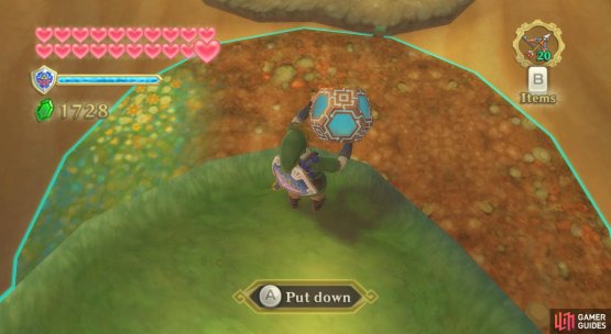 Pick up the Timeshift Orb atop the hill and carry it to the ground.
