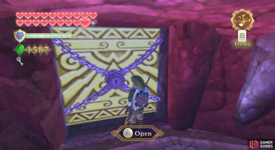 To enter, you need the Small Key from the Mini-Boss.