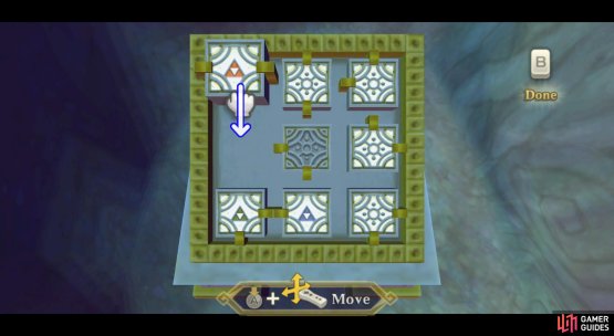 Afterwards, move the room with the red Triforce down so it&rsquo;s to the left of the center.