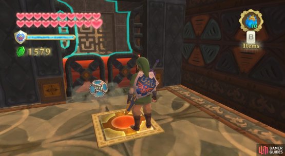 Go upstairs and then collect the Timeshift Orb from the end of the belt.