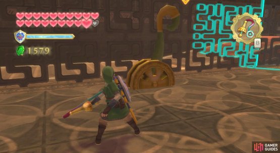 Use your Whip to pull this lever, reversing the direction of the conveyor belt.