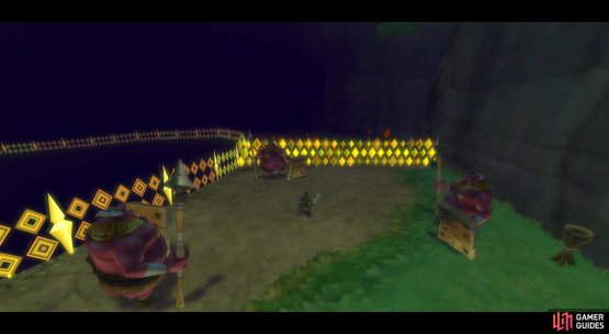 At the second blockade, three Moblins will surround you.