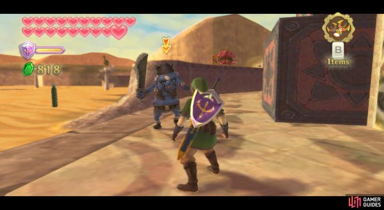 A Blue Bokoblin in Lanayru Desert.