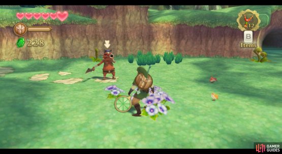 A Bokoblin Leader in the Deep Woods.