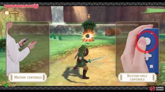 Pushing the left stick inwards will raise Link&rsquo;s shield (instead of waggling the nunchuck).