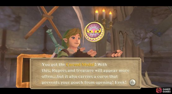 This medal has a curse that prevents you from opening your Adventure Pouch.
