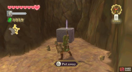 Goddess Cube: Behind a rock blockade in front of the temple. Throw a bomb onto an air vent.