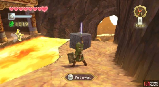 Goddess Cube: Path to the left of the fallen watchtower, near the temple entrance.