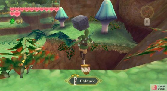 Goddess Cube: When emerging outside the Great Tree the second time, drop down near the jutting out ledge. Then walk across the tightrope.