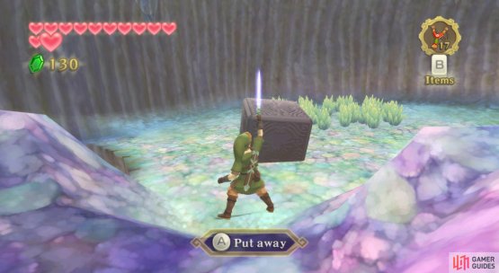 Goddess Cube: In the swimming section before reaching the Water Dragon, spin jump onto the raised land after the first barrier.