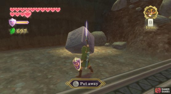 Goddess Cube: Climb up the bunch of crates near the Bird Statue, then look for a Clawshot target behind one of the crates further away.