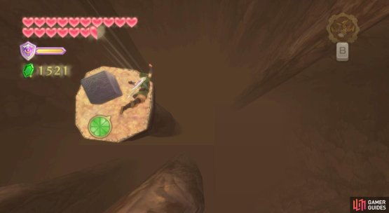 Goddess Cube: In the area with the water spring, sky-dive behind the stalagmite in front.