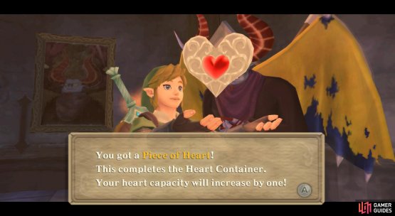 He&rsquo;ll give you rewards like this Piece of Heart.