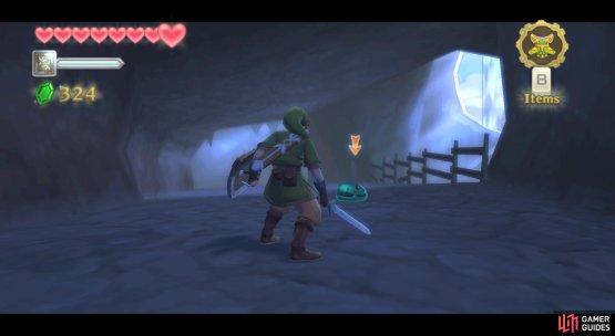 A Green Chuchu in the Waterfall Cave.