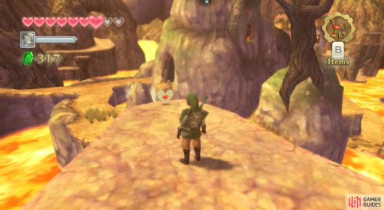 Take a left before crossing the skeleton bridge.