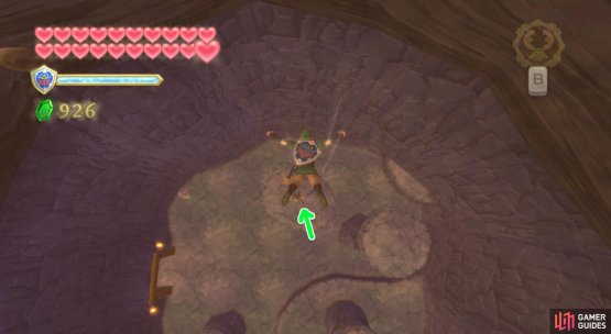 Return to the Eldin Volcano underground area and dive to this ledge.