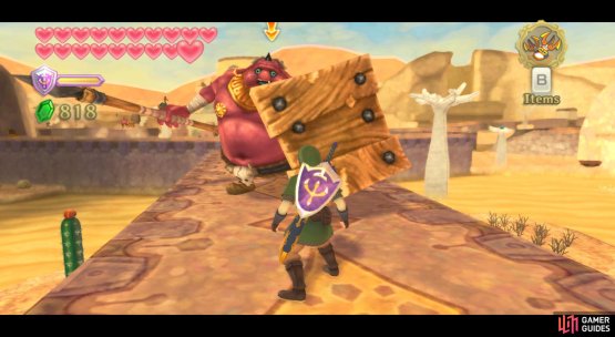 A Wooden Shield Moblin in Lanayru Desert.