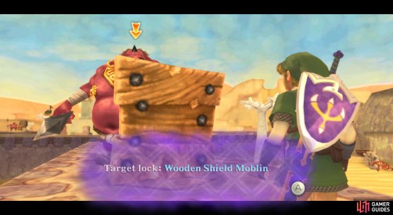 Slice their shield apart or run on top of their shield.