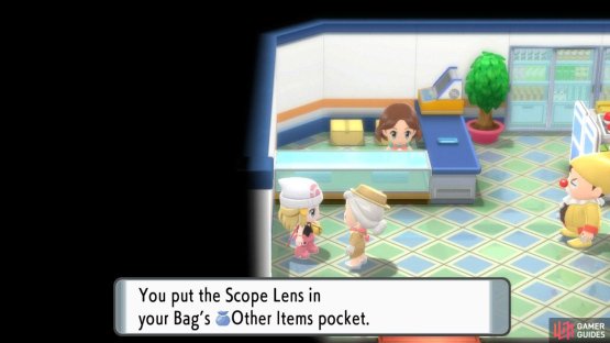 Then head to the east to find the Pok&eacute; Mart and pick up your free Scope Lens