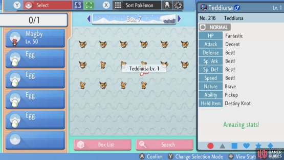 Since we didn&rsquo;t have many parents to use, we also started a Teddiursa breeding project.
