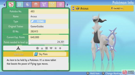 Arceus&rsquo;s type change will change to match the Plate.