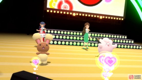 When your Pok&eacute;mon enters the stage, a number of hearts will appear.