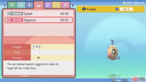 &hellip;You can pass down Hypnosis to a newly hatched Feebas.