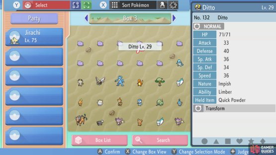 This Ditto has slightly better HP.