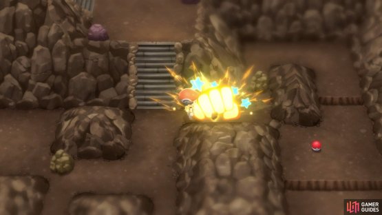 Use Rock Smash to destroy the cracked rocks.