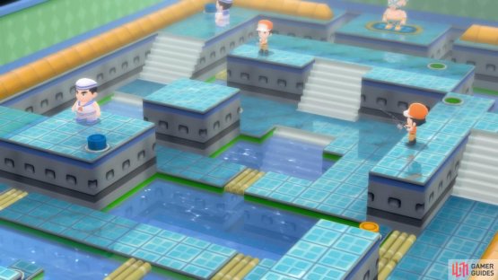 Pastoria City Gym is water-themed.