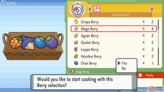 We used a Razz, Chesto, Oran and Wiki Berry.