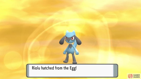 Keep the egg in your party and it&rsquo;ll hatch into a Riolu.