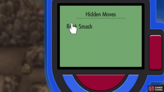 You can also manually select &ldquo;Rock Smash&rdquo; from the Hidden Moves app.