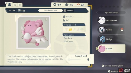 Blissey Pok&eacute;dex entry.