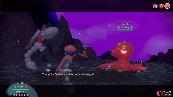 Battling a regular and alpha Octillery.