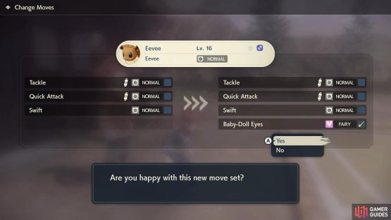 Make sure Eevee has a Fairy-type move, such as Baby-Doll Eyes.