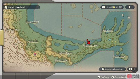 Deadwood Haunt is located just before Sand&rsquo;s Reach.