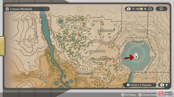 Your goal is at the north-east section of the mirelands.