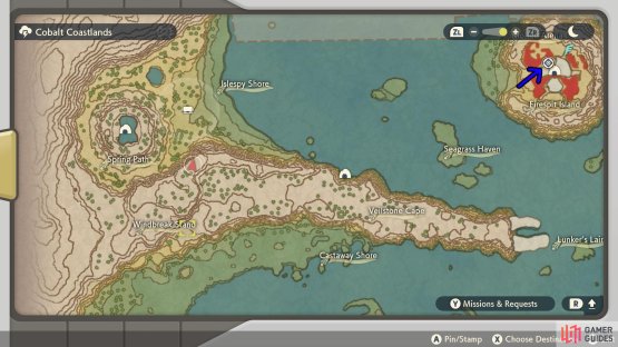 The location of the Lava Dome Sanctum.