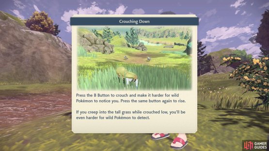 Crouching enables you to get closer to Pok&eacute;mon that are skittish.