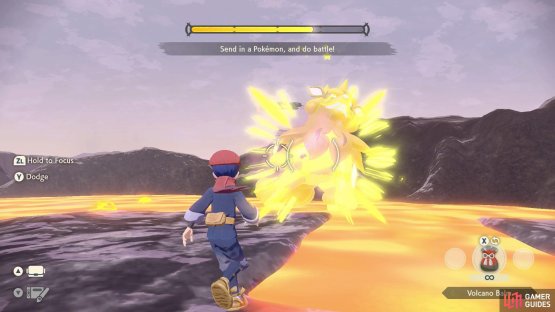 This will stop Arcanine&rsquo;s flame pillar attack and stun it.